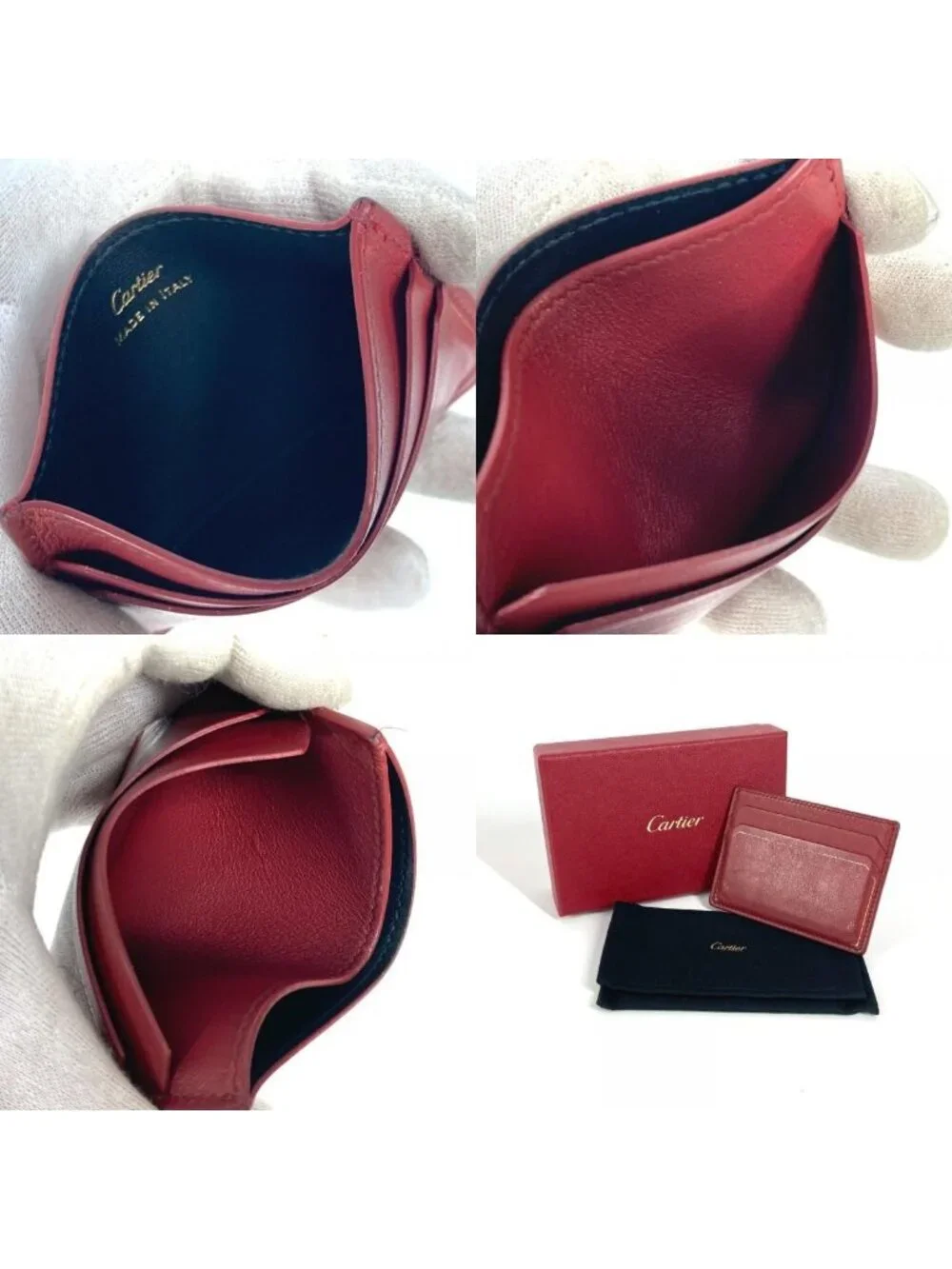 Cartier Card Case Garland de Leather Burgundy